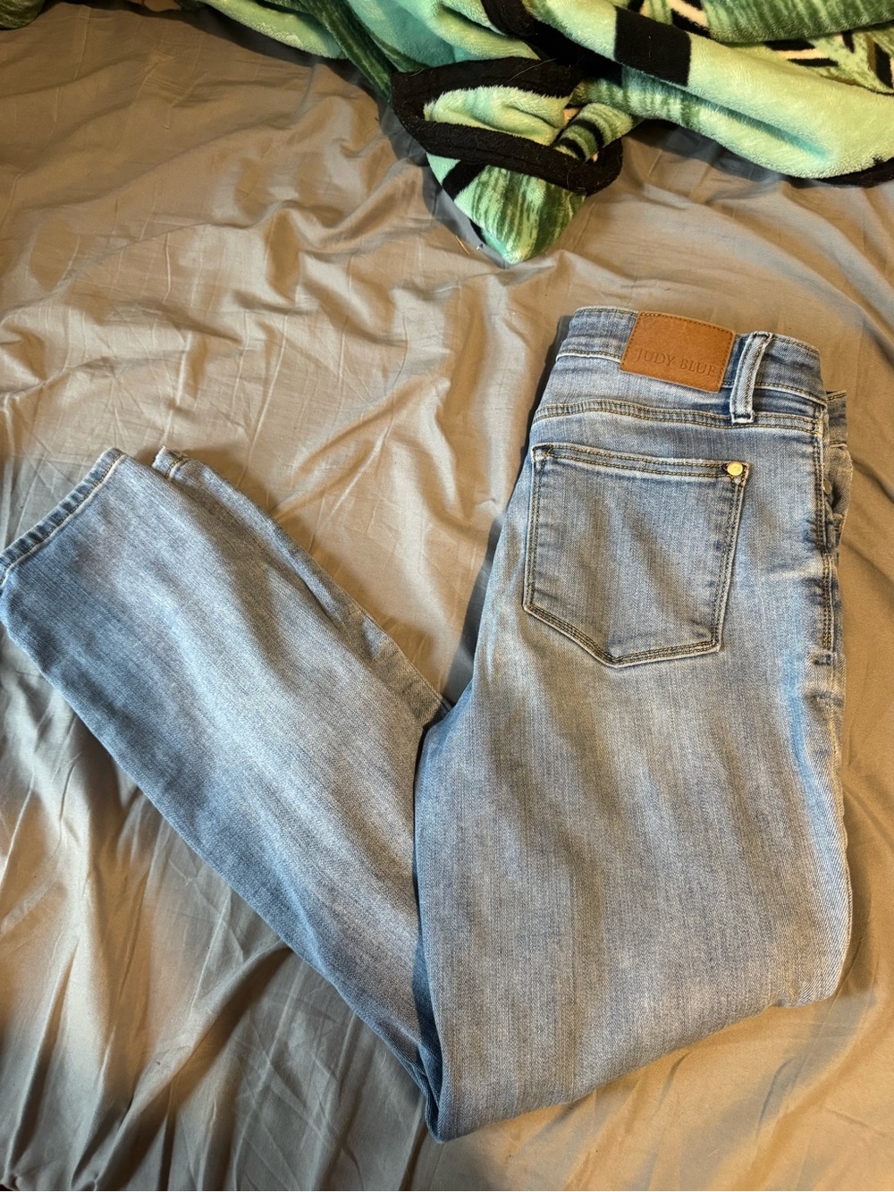 Judy Blue Light Blue Skinny Jeans with Subtle Fade